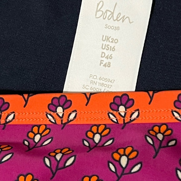 Sz 16 NWOT Boden gorgeous swimsuit boho floral bottom. - Picture 4 of 11